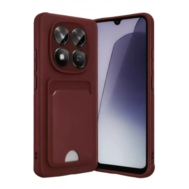 Mey İthalat®   Redmi Note 15 4G Kelvin Kartvizitli Silikon - Bordo