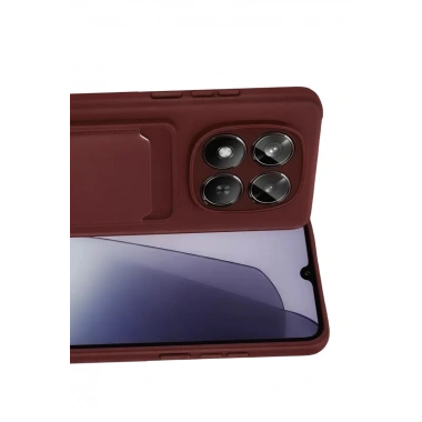 Mey İthalat®   Redmi Note 15 4G Kelvin Kartvizitli Silikon - Bordo