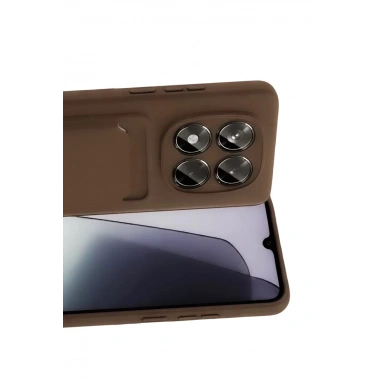Mey İthalat®   Redmi Note 15 4G Kelvin Kartvizitli Silikon - Kahverengi
