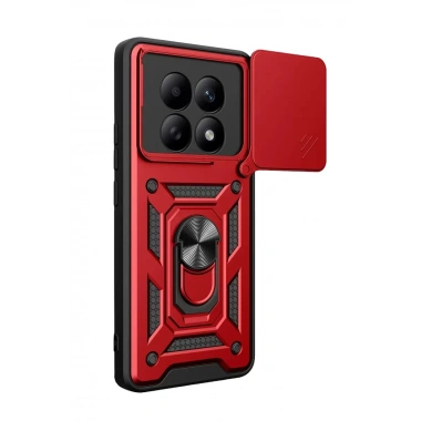 Mey İthalat®   Redmi Note 15 4G Pars Lens Yüzüklü Silikon - Kırmızı