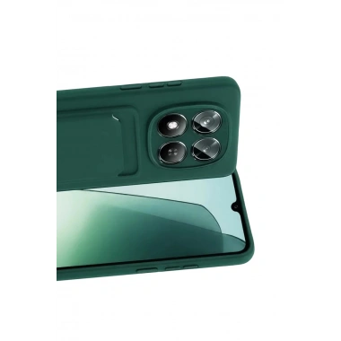 Mey İthalat®   Redmi Note 15 Pro 4G Kelvin Kartvizitli Silikon - Koyu Yeşil