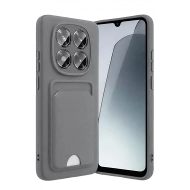 Mey İthalat®   Redmi Note 15 Pro 5G Kelvin Kartvizitli Silikon - Gri