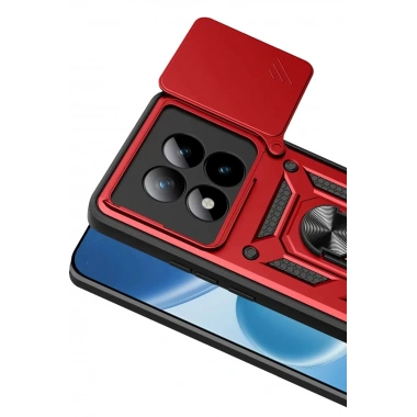 Mey İthalat®   Redmi Note 15 Pro 5G Pars Lens Yüzüklü Silikon - Kırmızı