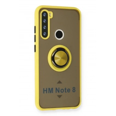 Mey İthalat®   Redmi Note 8 Kılıf Montreal Yüzüklü Silikon Kapak - Sarı