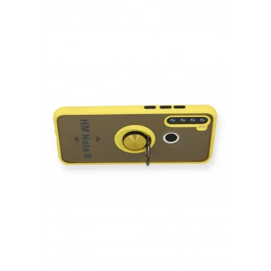 Mey İthalat®   Redmi Note 8 Kılıf Montreal Yüzüklü Silikon Kapak - Sarı