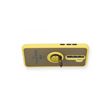 Mey İthalat®   Redmi Note 8 Pro Kılıf Montreal Yüzüklü Silikon Kapak - Sarı