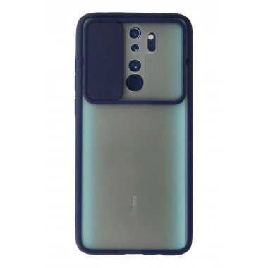 Mey İthalat® Redmi Note 8 Pro Kılıf Palm Buzlu Kamera Sürgülü Silikon - Lacivert