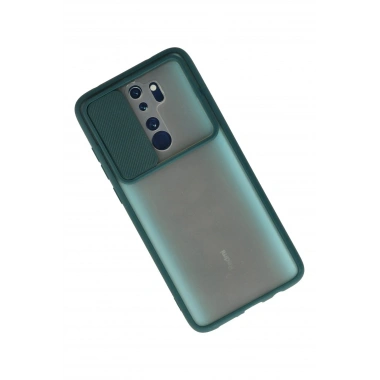 Mey İthalat® Redmi Note 8 Pro Kılıf Palm Buzlu Kamera Sürgülü Silikon - Yeşil