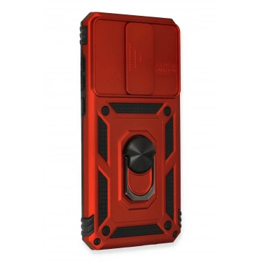 Mey İthalat®   Redmi Note 8 Pro Kılıf Pars Lens Yüzüklü Silikon - Kırmızı