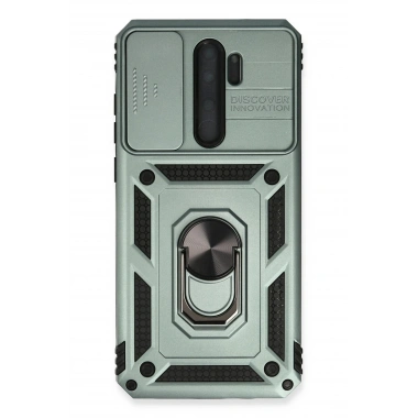 Mey İthalat®   Redmi Note 8 Pro Kılıf Pars Lens Yüzüklü Silikon - Yeşil