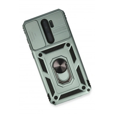 Mey İthalat®   Redmi Note 8 Pro Kılıf Pars Lens Yüzüklü Silikon - Yeşil