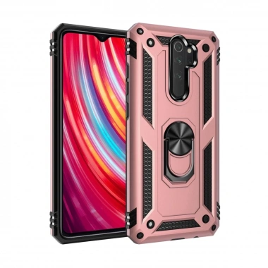 Mey İthalat®   Redmi Note 8 Pro Kılıf Sofya Yüzüklü Silikon Kapak - Rose