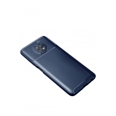 Mey İthalat®   Redmi Note 9 5G Kılıf Auto Focus Karbon Kapak - Lacivert