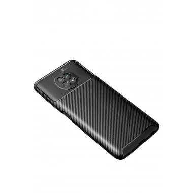 Mey İthalat®   Redmi Note 9 5G Kılıf Auto Focus Karbon Kapak - Siyah