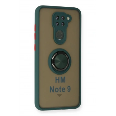 Mey İthalat®   Redmi Note 9 Kılıf Montreal Yüzüklü Silikon Kapak - Yeşil
