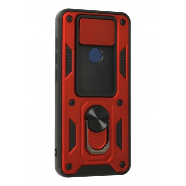 Mey İthalat®   Redmi Note 9 Kılıf Pars Lens Yüzüklü Silikon - Kırmızı