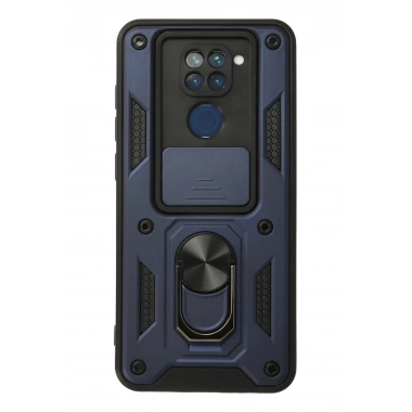 Mey İthalat®   Redmi Note 9 Kılıf Pars Lens Yüzüklü Silikon - Lacivert