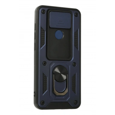 Mey İthalat®   Redmi Note 9 Kılıf Pars Lens Yüzüklü Silikon - Lacivert