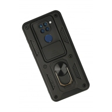 Mey İthalat®   Redmi Note 9 Kılıf Pars Lens Yüzüklü Silikon - Siyah