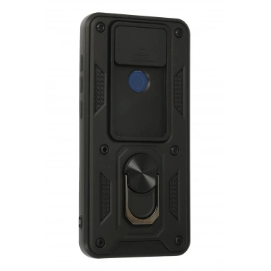 Mey İthalat®   Redmi Note 9 Kılıf Pars Lens Yüzüklü Silikon - Siyah