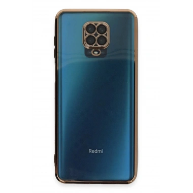 Mey İthalat®   Redmi Note 9 Pro Kılıf  Lensli Silikon - Gold