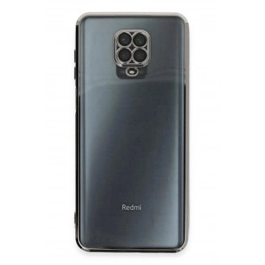 Mey İthalat®   Redmi Note 9 Pro Kılıf  Lensli Silikon - Gümüş