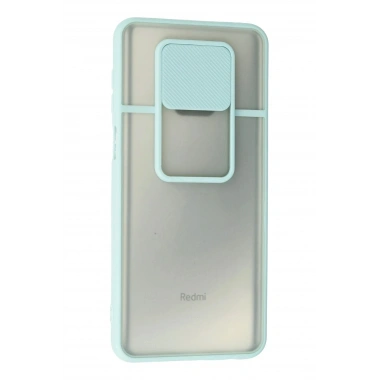 Mey İthalat® Redmi Note 9 Pro Kılıf Palm Buzlu Kamera Sürgülü Silikon - Turkuaz