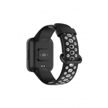 Mey İthalat® Redmi Watch 2 Spor Delikli Kordon - Siyah-Gri