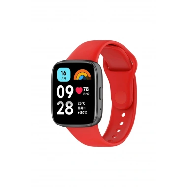 Mey İthalat® Redmi Watch 3 Active Klasik Kordon - Kırmızı