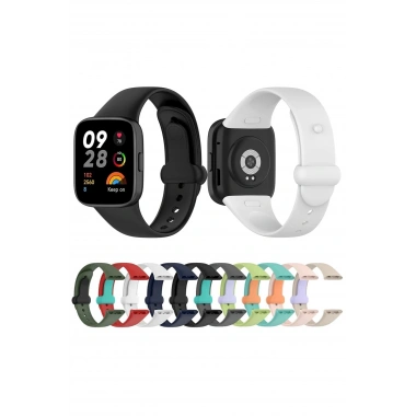 Mey İthalat® Redmi Watch 3 Origin Silikon Kordon - Kırmızı