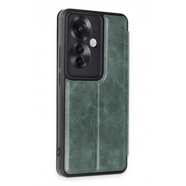 Mey İthalat® Reno 11F Kılıf Flip Cover - Koyu Yeşil
