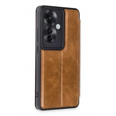 Mey İthalat®   Reno 11F Kılıf Flip Cover - Taba
