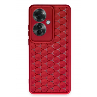 Mey İthalat®   Reno 11F Kılıf Petek Silikon Kapak - Kırmızı