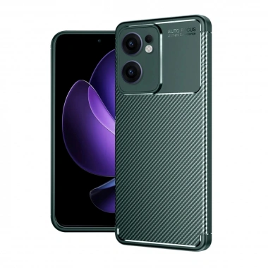 Mey İthalat®   Reno 13F Kılıf Auto Focus Karbon Kapak - Koyu Yeşil