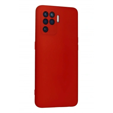 Mey İthalat®   Reno 5 Lite Kılıf Nano içi Kadife Silikon - Kırmızı