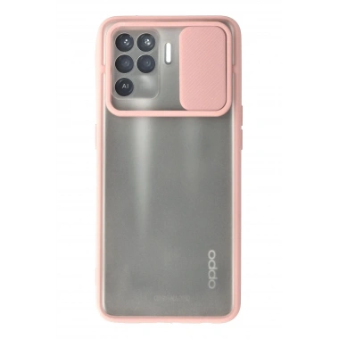 Mey İthalat® Reno 5 Lite Kılıf Palm Buzlu Kamera Sürgülü Silikon - Pembe