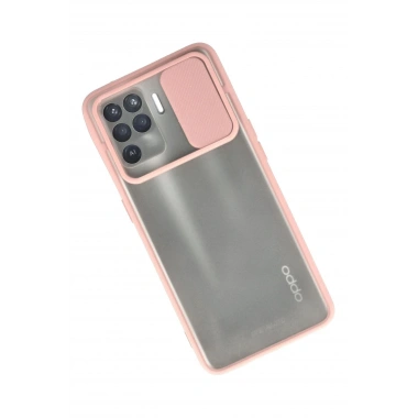 Mey İthalat® Reno 5 Lite Kılıf Palm Buzlu Kamera Sürgülü Silikon - Pembe