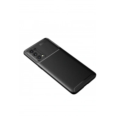Mey İthalat®   Reno 5 Pro Kılıf Auto Focus Karbon Kapak - Siyah