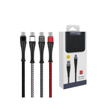 Mey İthalat® S61 Micro USB Kablo 1.2M 2.1A - Siyah