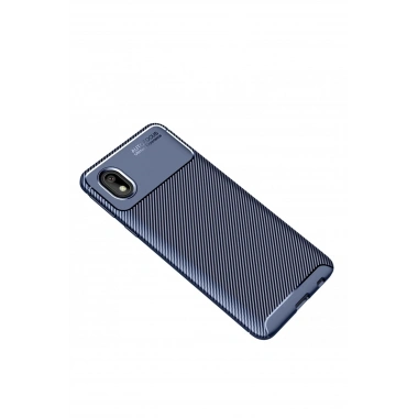 Mey İthalat®  Samsung Galaxy A01 Core Kılıf Auto Focus Karbon Kapak - Lacivert