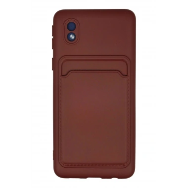 Mey İthalat®  Samsung Galaxy A01 Core Kılıf Kelvin Kartvizitli Silikon - Bordo