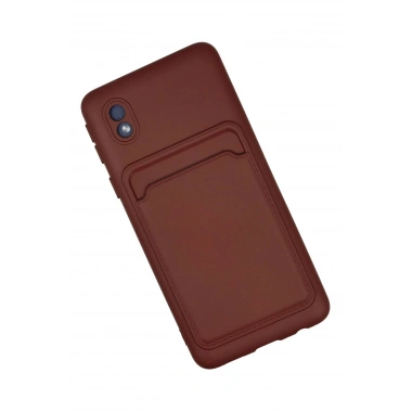 Mey İthalat®  Samsung Galaxy A01 Core Kılıf Kelvin Kartvizitli Silikon - Bordo