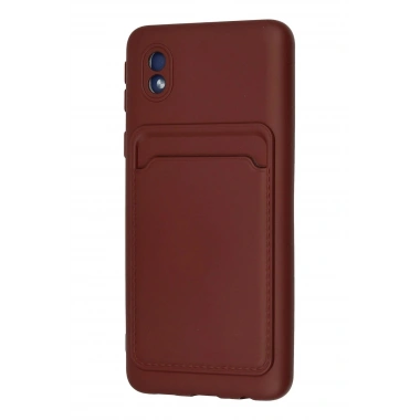 Mey İthalat®  Samsung Galaxy A01 Core Kılıf Kelvin Kartvizitli Silikon - Bordo