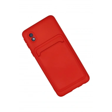 Mey İthalat®  Samsung Galaxy A01 Core Kılıf Kelvin Kartvizitli Silikon - Kırmızı