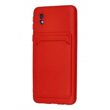 Mey İthalat®  Samsung Galaxy A01 Core Kılıf Kelvin Kartvizitli Silikon - Kırmızı