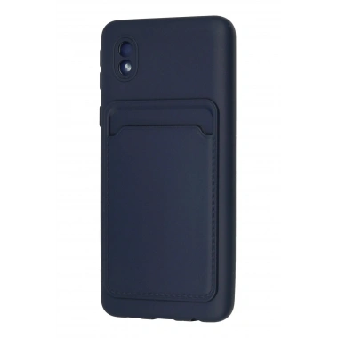 Mey İthalat®  Samsung Galaxy A01 Core Kılıf Kelvin Kartvizitli Silikon - Lacivert