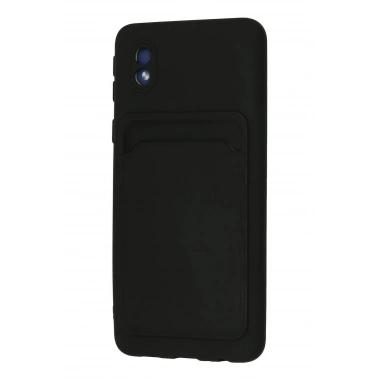 Mey İthalat®  Samsung Galaxy A01 Core Kılıf Kelvin Kartvizitli Silikon - Siyah