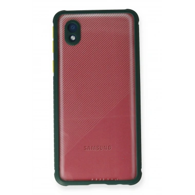 Mey İthalat® Samsung Galaxy A01 Core Kılıf Miami Şeffaf Silikon - Koyu Yeşil