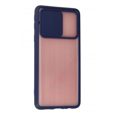 Mey İthalat® Samsung Galaxy A01 Core Kılıf Palm Buzlu Kamera Sürgülü Silikon - Lacivert