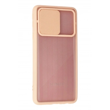 Mey İthalat®  Samsung Galaxy A01 Core Kılıf Palm Buzlu Kamera Sürgülü Silikon - Pembe
